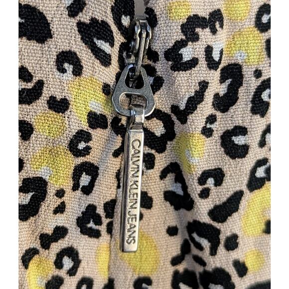 NEW Calvin Klein A-Line Skater Minidress Sundress Leopard Print Size Medium - Picture 10 of 12